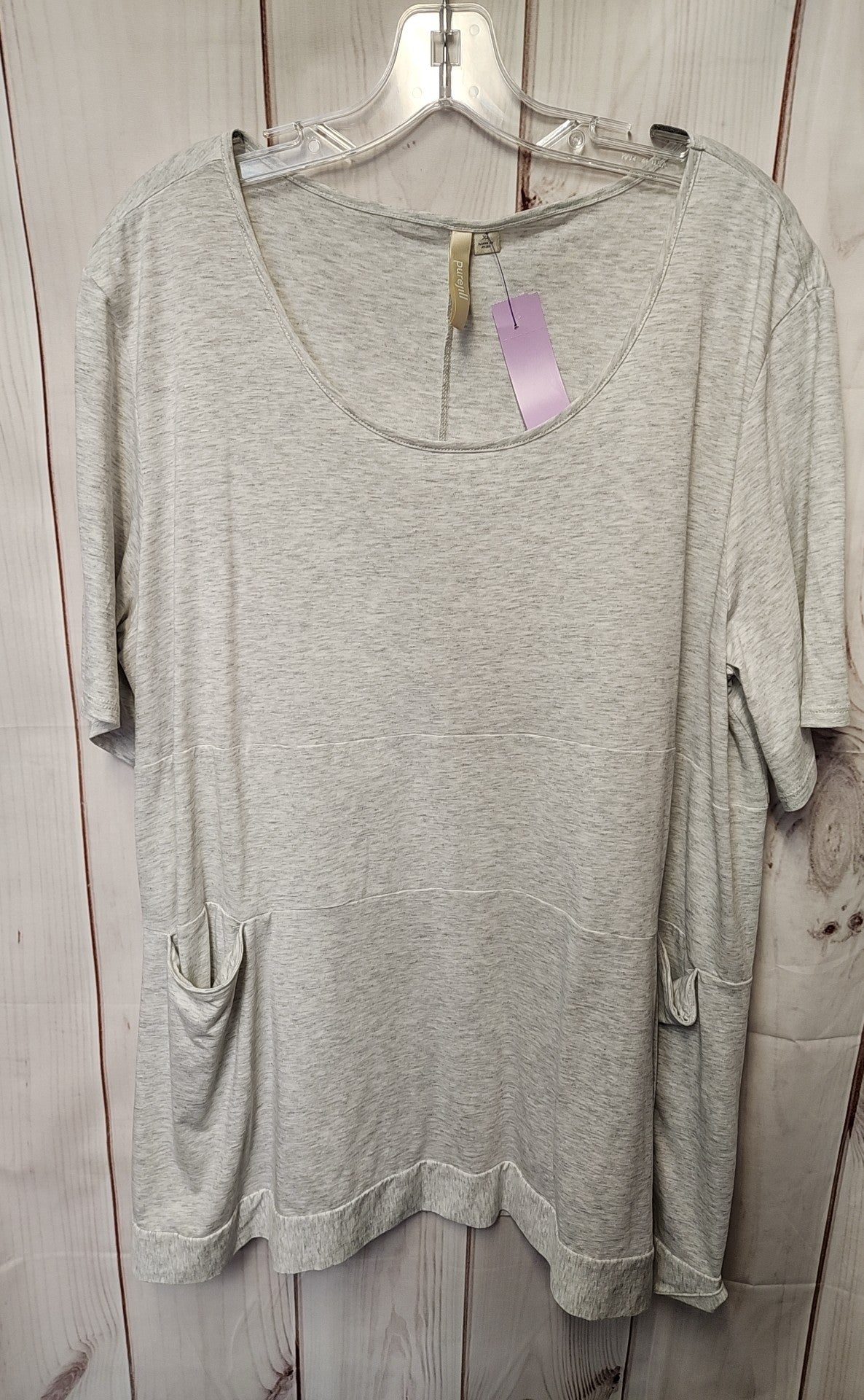 Pure Jill Women's Size XL Gray Short Sleeve Top