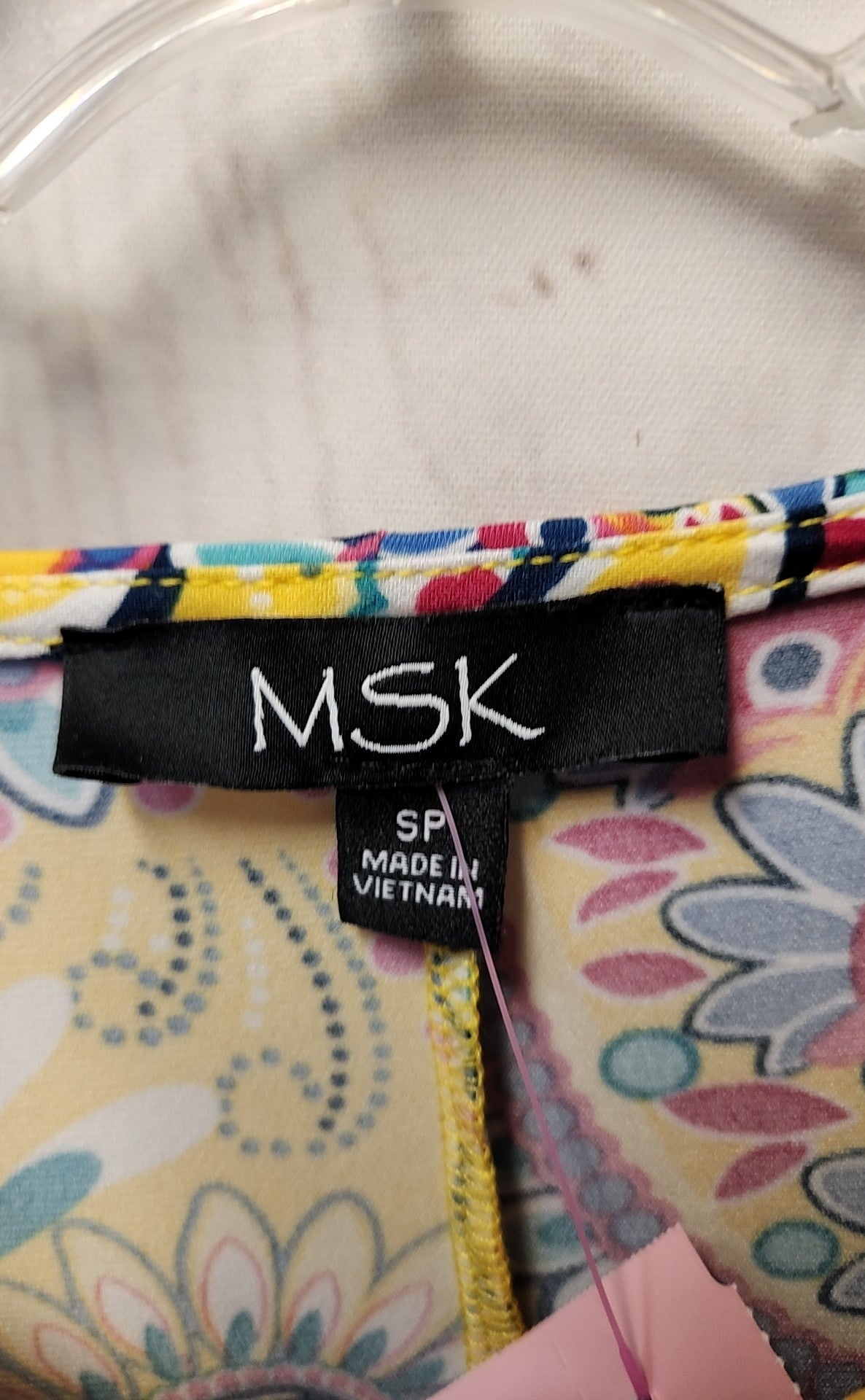 Msk Women's Size S Petite Yellow Dress