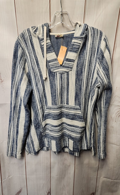 Faherty Women's Size L White & Blue Hoodie