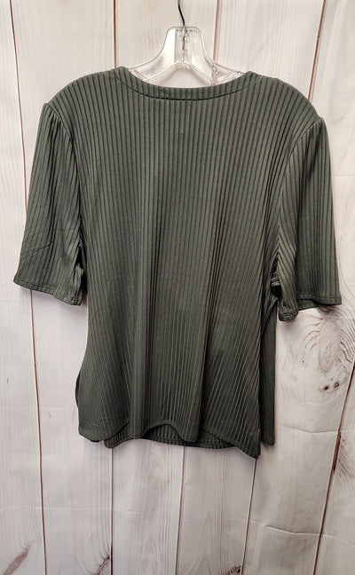 NWT Tahari Women's Size XL Green Short Sleeve Top
