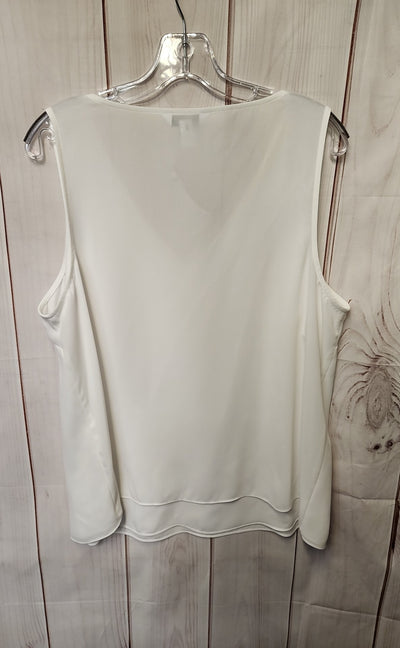 Nine West Women's Size XL White Sleeveless Top