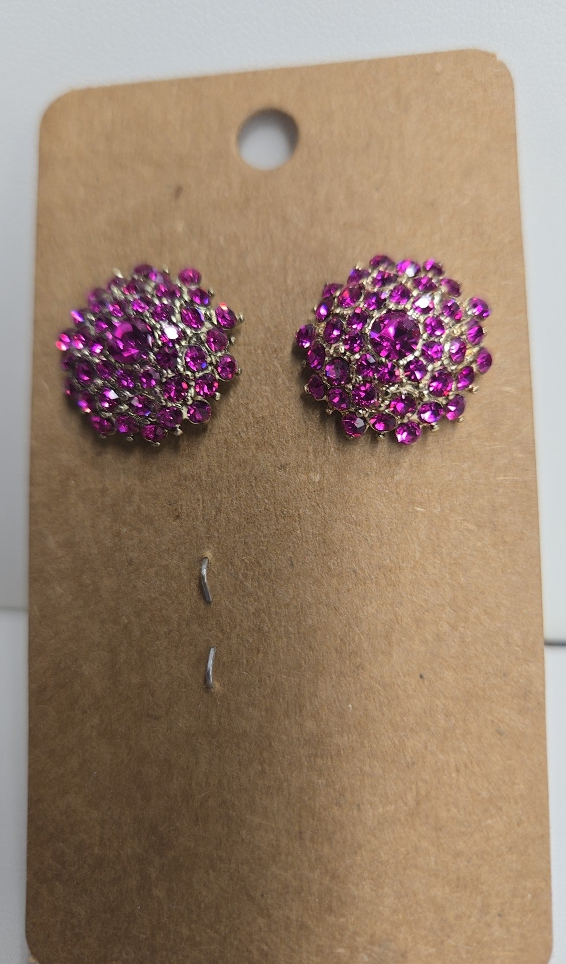Pink Rhinestone Stud Earrings