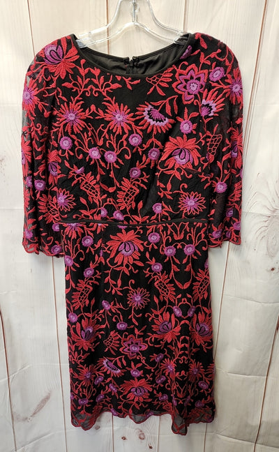 Adrianna Papell Women's Size 4 Black & Pink Floral Dress