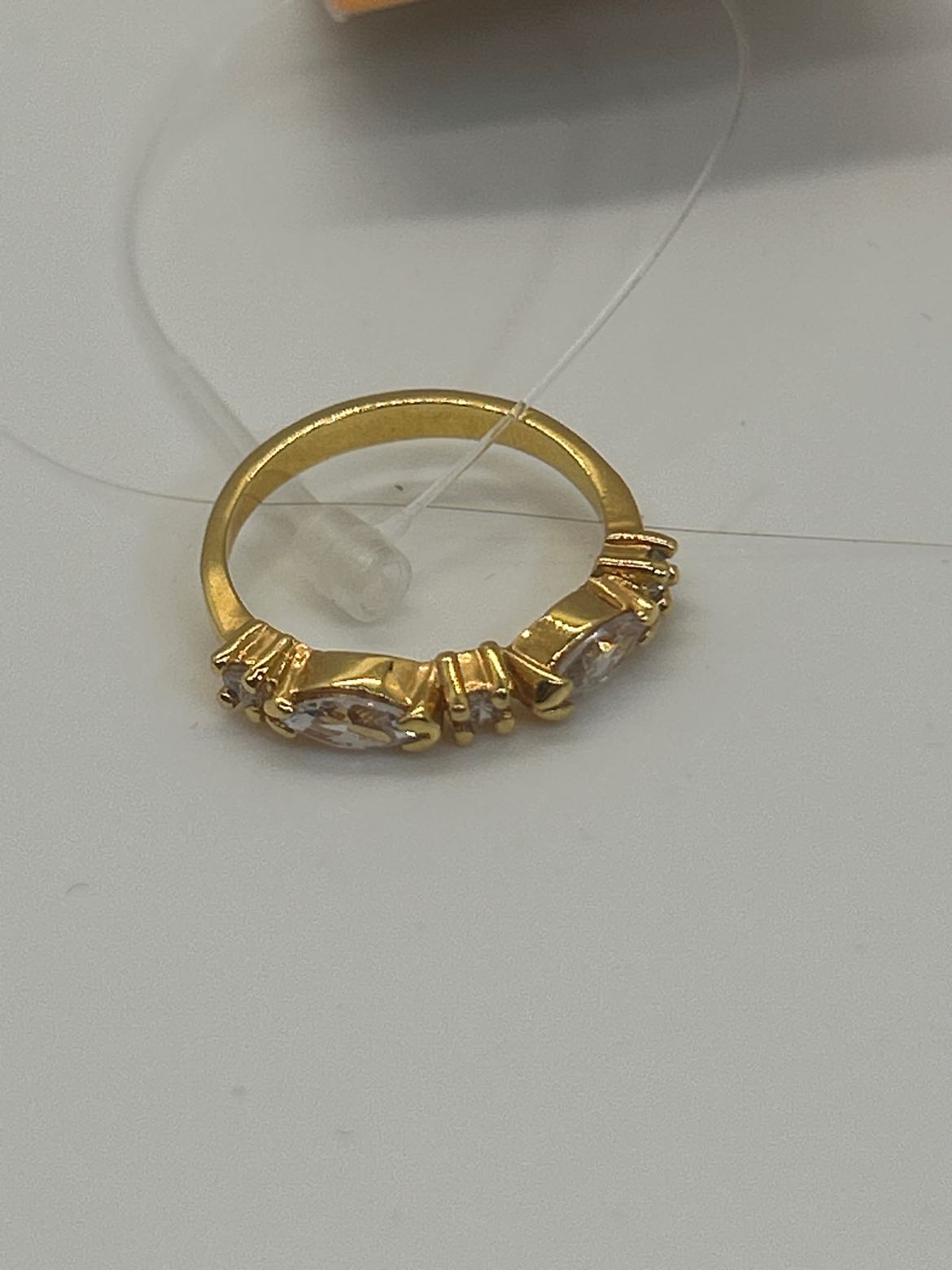 Ring Size 6 Gold Ring with crystal stones