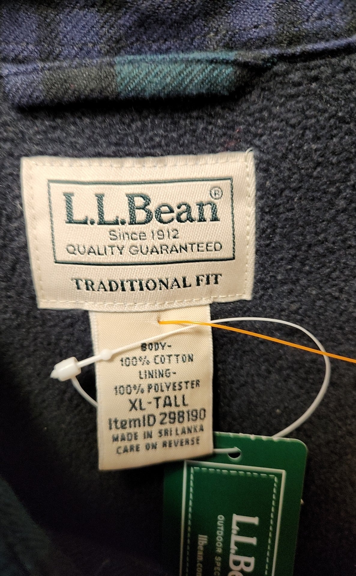 LL Bean Men's Size XL Navy Jacket