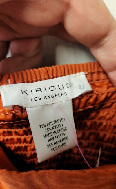 Kirious Women's Size L Orange Short Sleeve Top