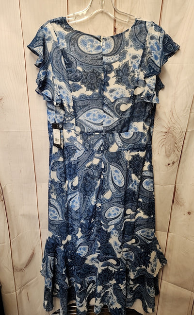 NWT Tommy Hilfiger Women's Size 14 White & Blue Dress