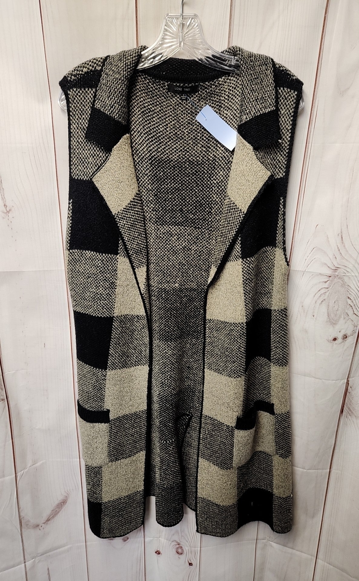 Love Tree Women's Size L Black & Gray Cardigan