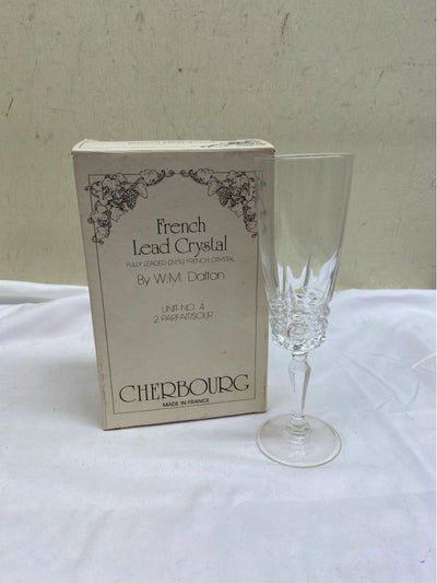 NIB 2PCS Cherbourg French Leaded Crystal Glasses