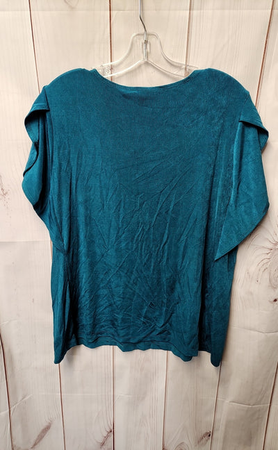 Chico's Women's Size 3 = US XL Green Short Sleeve Top