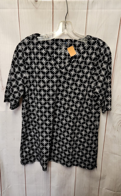 Croft & Barrow Women's Size M Black Short Sleeve Top