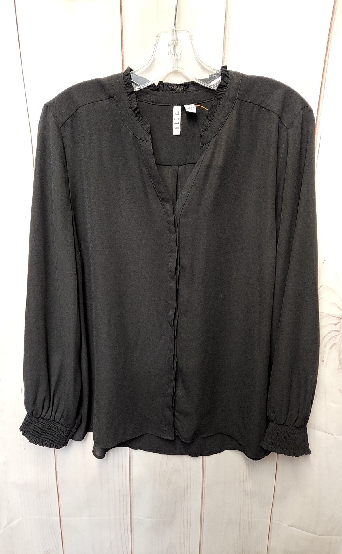 Elle Women's Size L Black Long Sleeve Top
