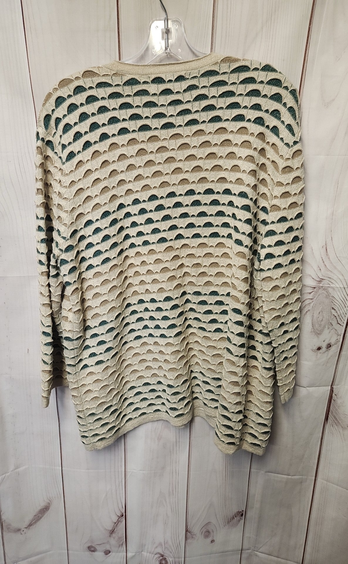 Alfred Dunner Women's Size 1X Beige Long Sleeve Top