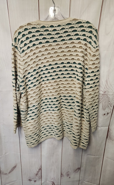 Alfred Dunner Women's Size 1X Beige Long Sleeve Top