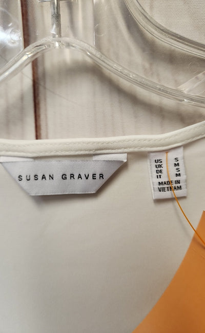 Susan Graver Women's Size S White Sleeveless Top