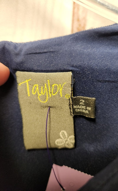Taylor Women's Size 2 Navy & White Floral Dress