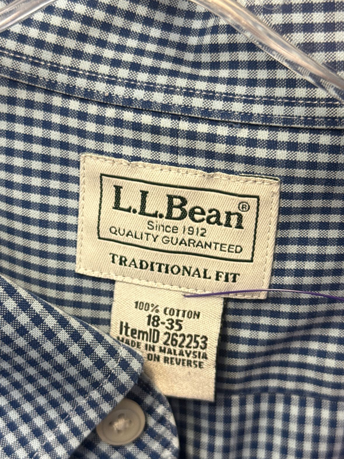 LL Bean Men's Size XL Blue Shirt