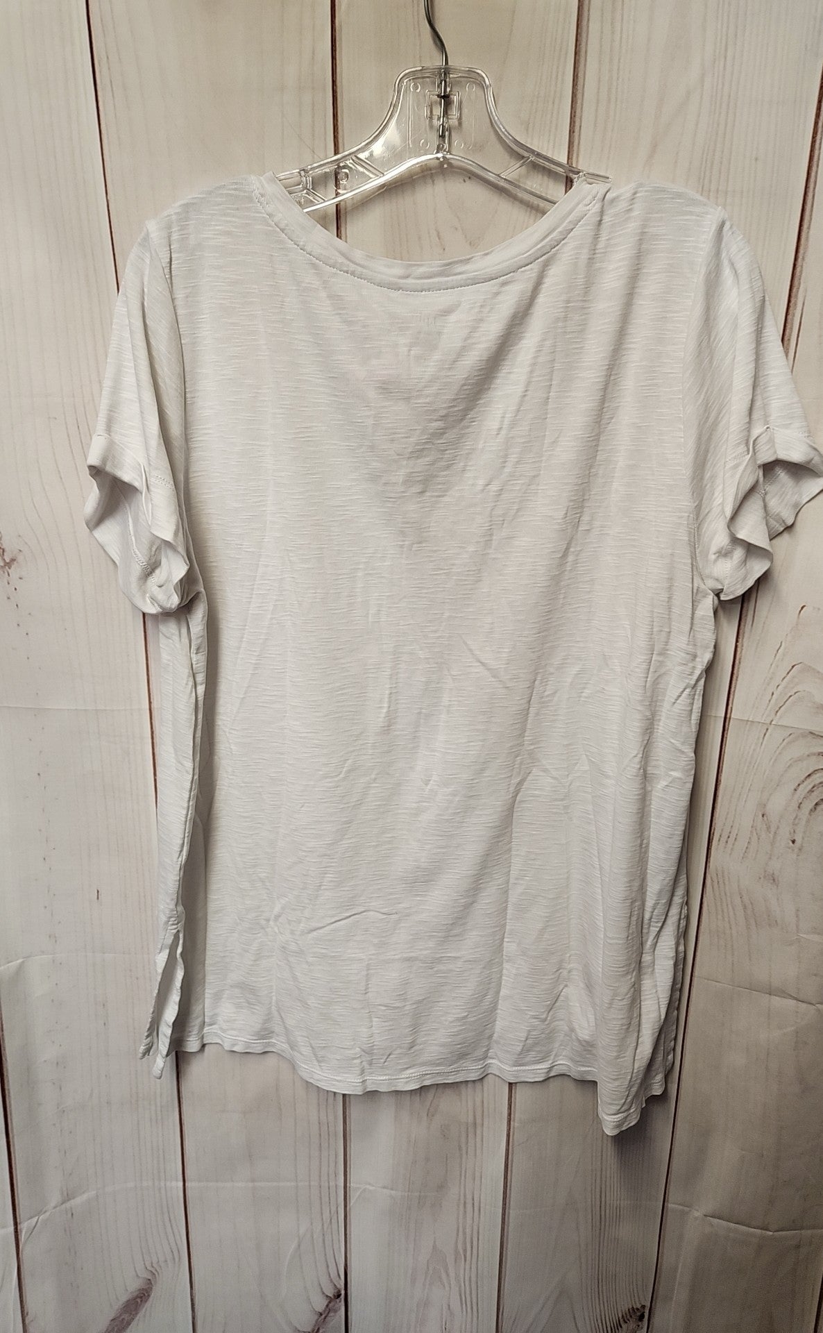J Jill Women's Size L White Short Sleeve Top