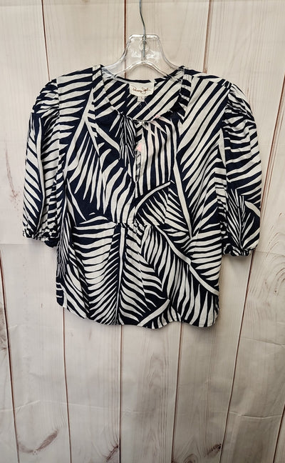 Panama Jack Women's Size S White & Blue Short Sleeve Top