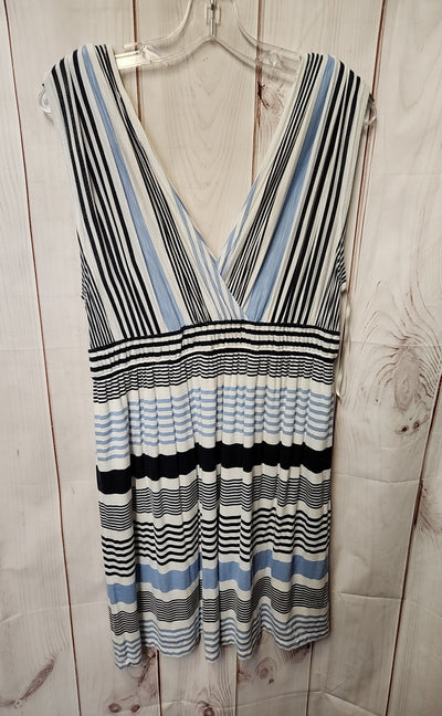 Loft Women's Size L Blue & White Dress