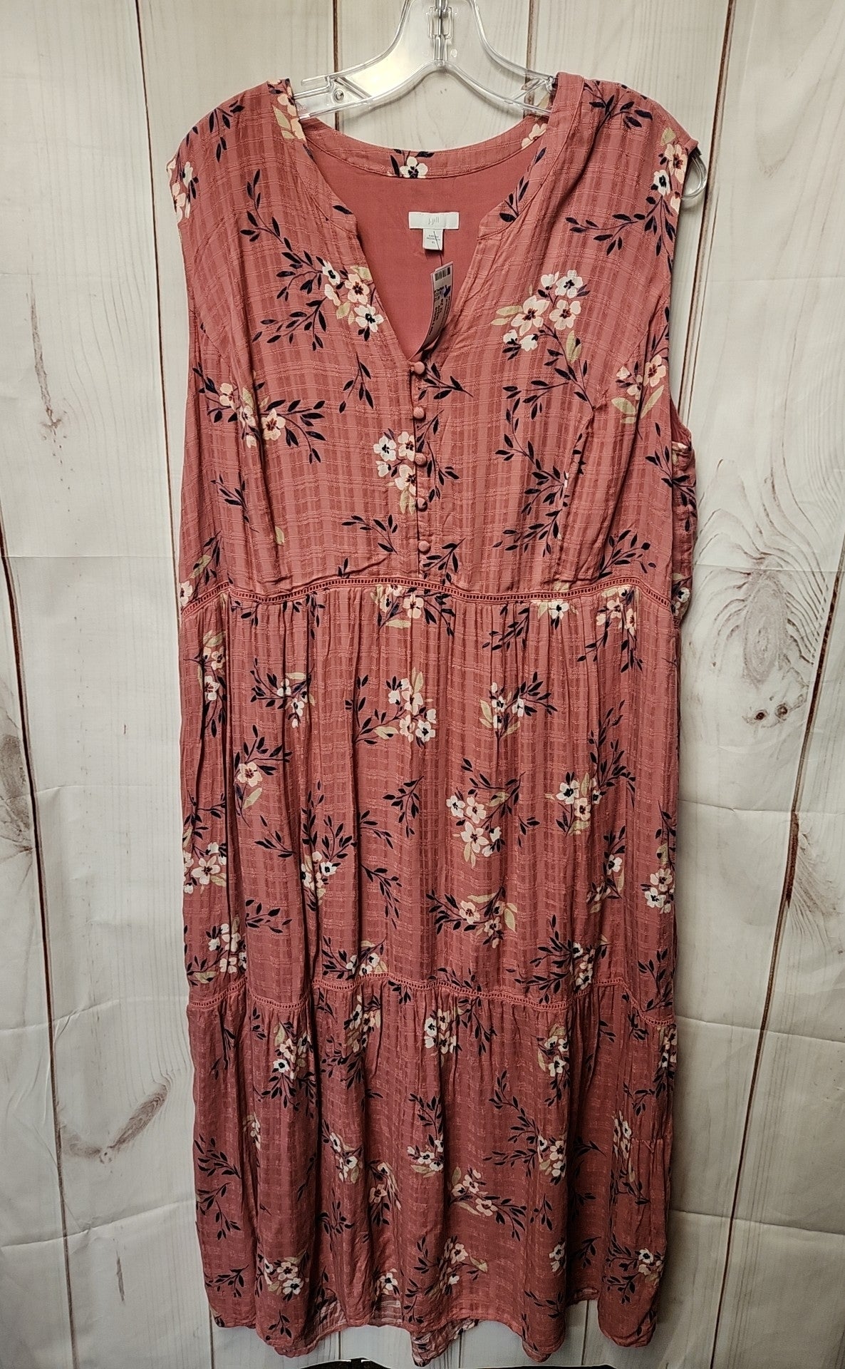 J Jill Women's Size XL Pink Floral Dress