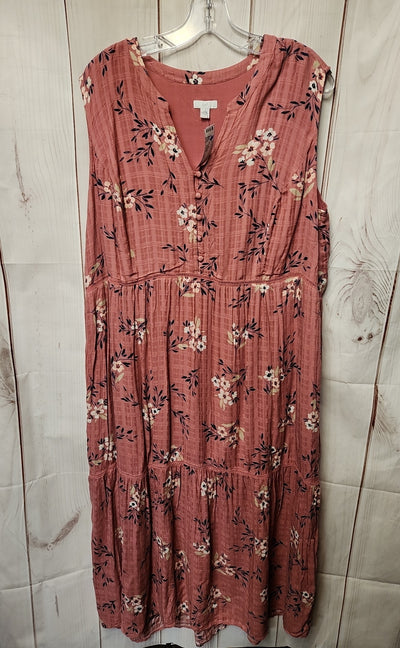 J Jill Women's Size XL Pink Floral Dress