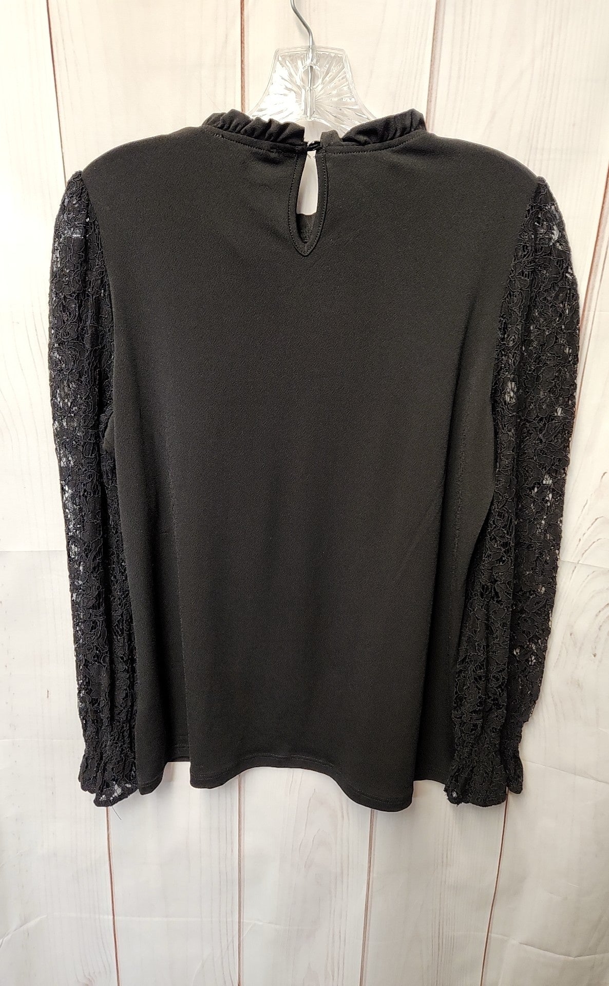 Adrianna Papell Women's Size S Black Lace Long Sleeve Top