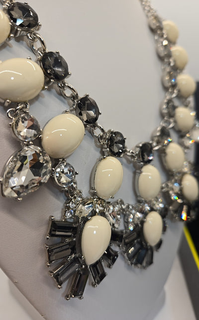 NIB Baublebar Black & White Rhinestone Necklace