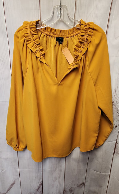 J Crew Women's Size XL Yellow Long Sleeve Top