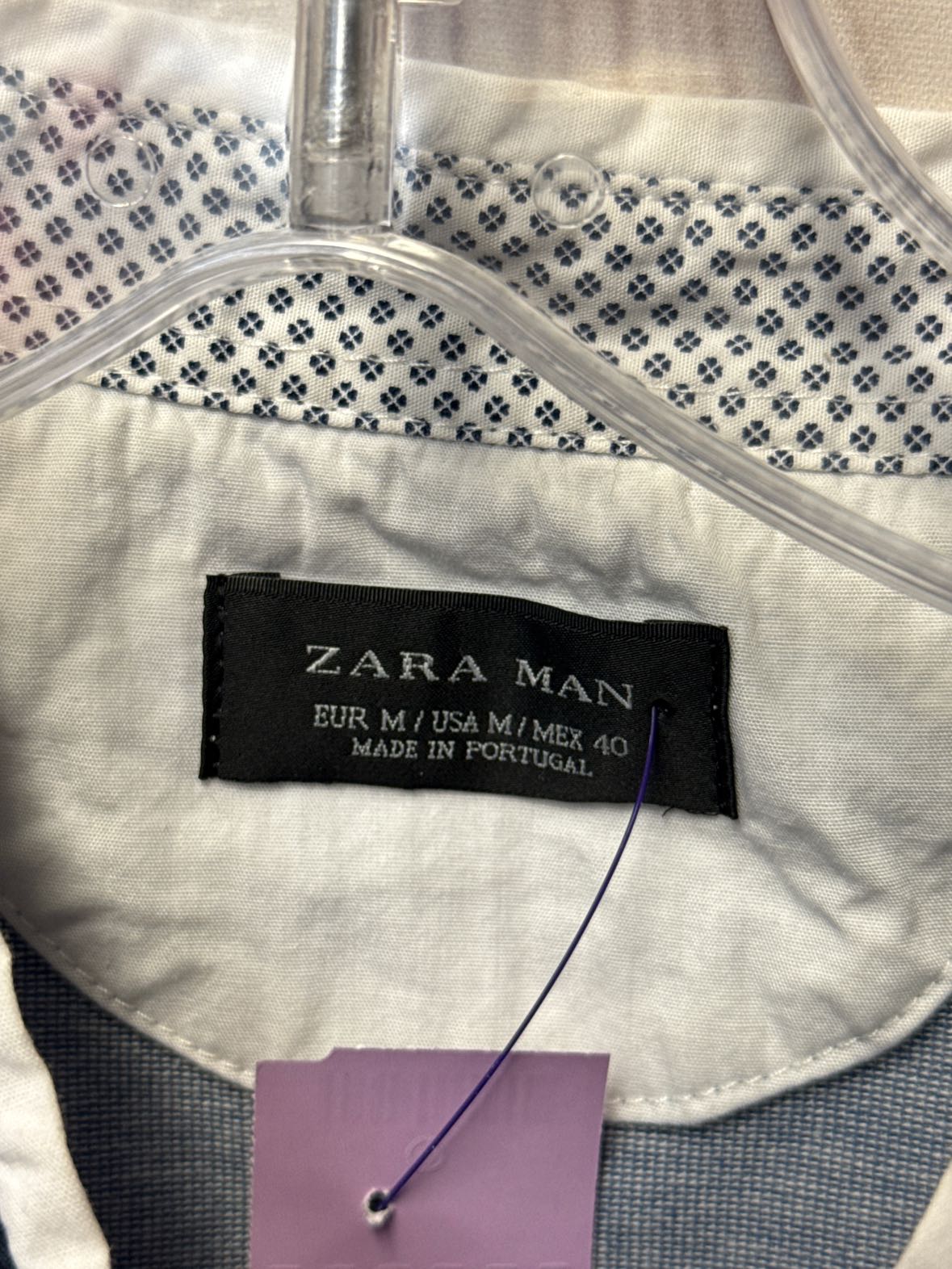 Zara Men's Size M Blue Shirt
