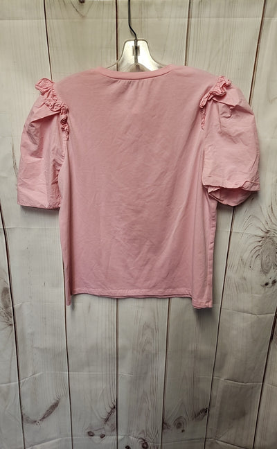 English Factory Women's Size S Pink Short Sleeve Top