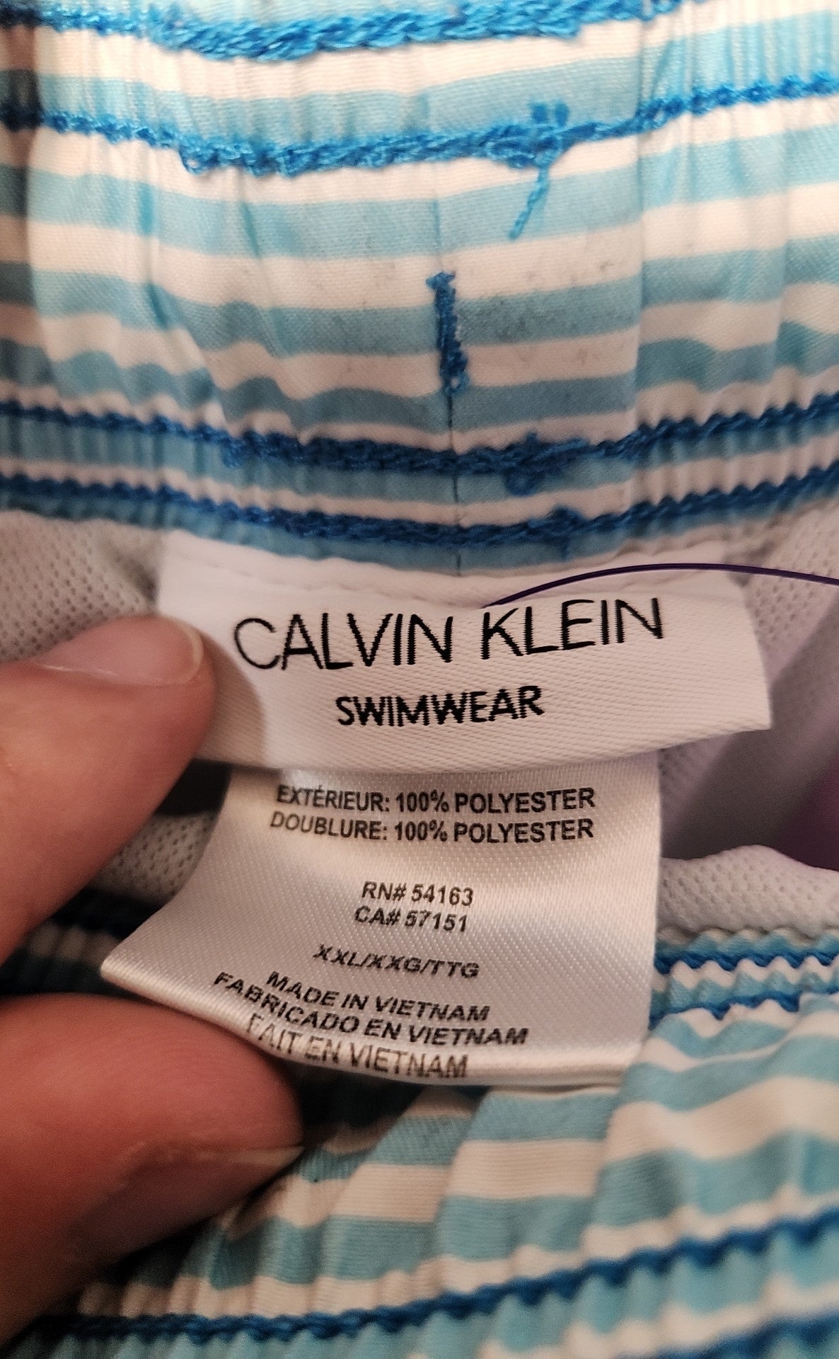 Calvin Klein Men's Size XXL Blue Swim Trunks