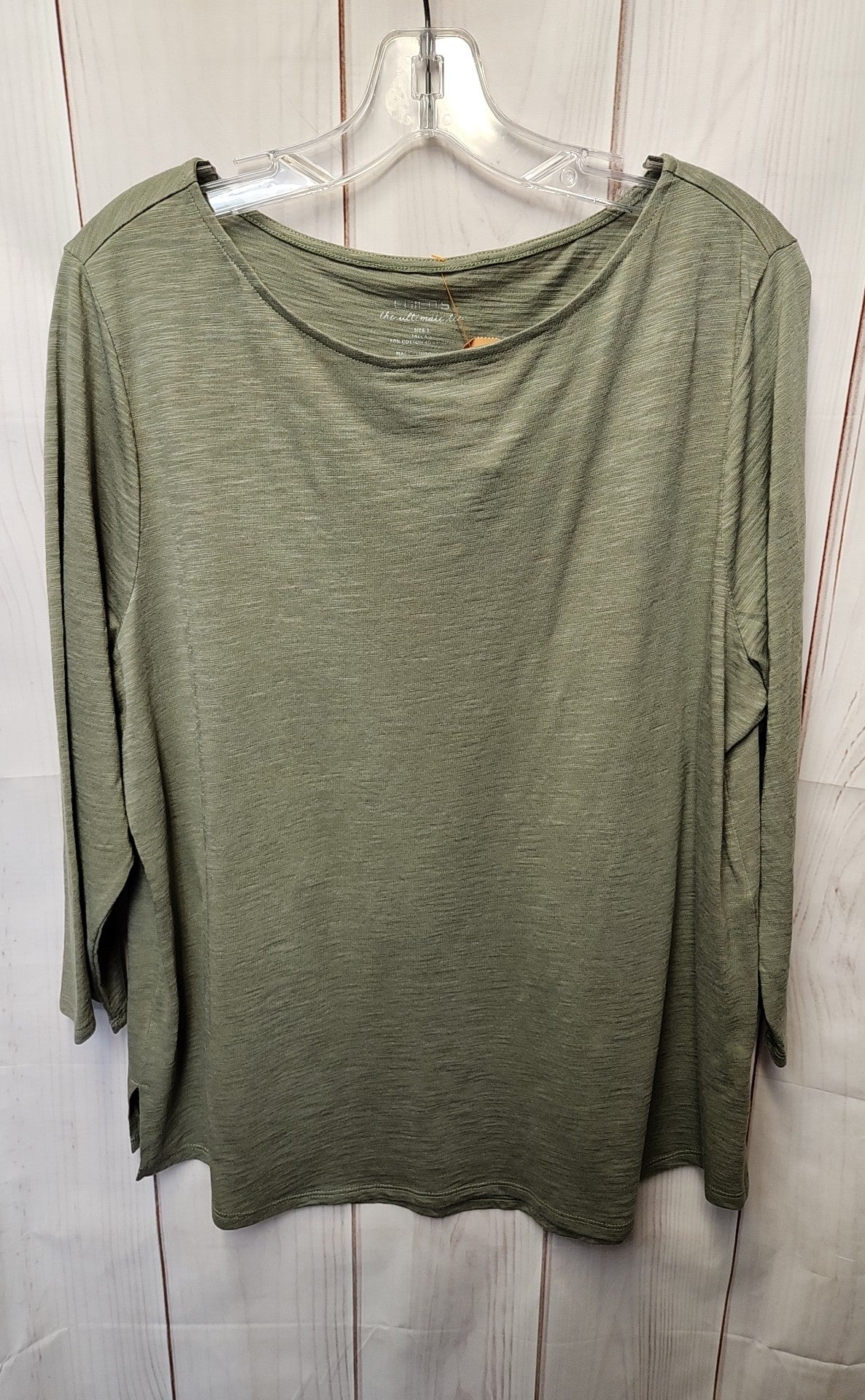 Chico's Women's Size 3 = US XL Green 3/4 Sleeve Top
