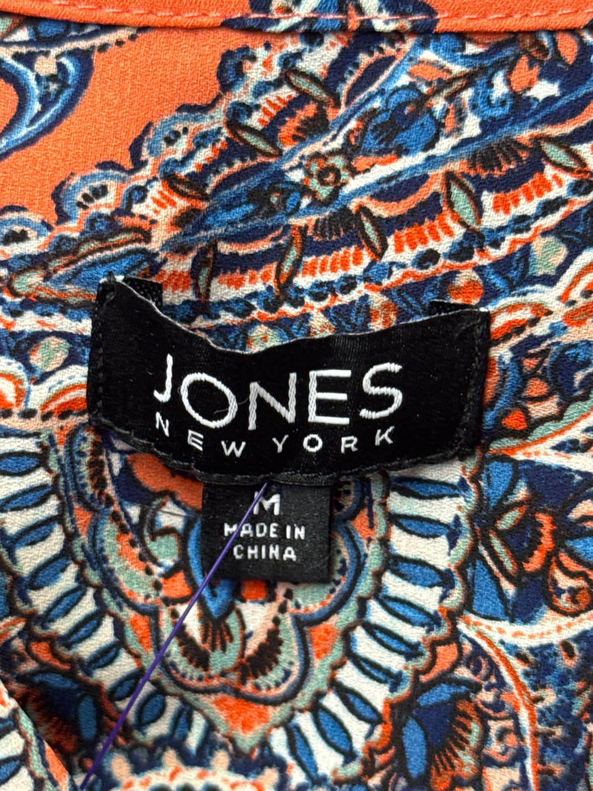 Jones New York Women's Size M Pink & Blue 3/4 Sleeve Top
