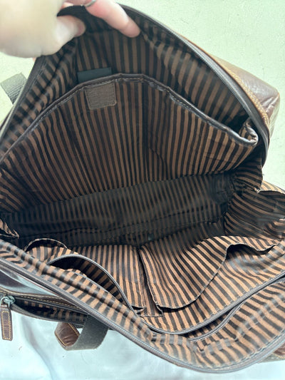 Jack Georges Brown Leather Duffle Bag