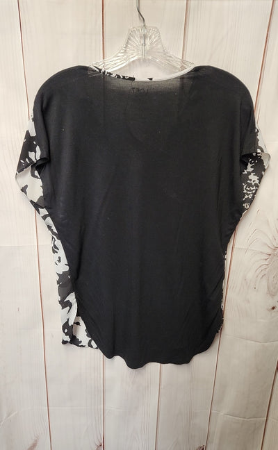 Loft Women's Size XS Black & White Short Sleeve Top