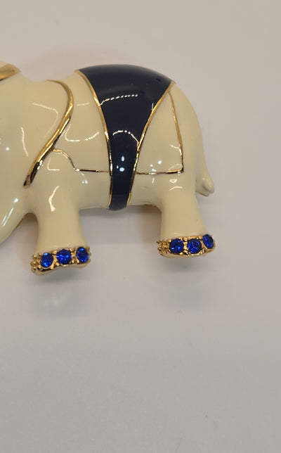 Gold Elephant Brooch Pin