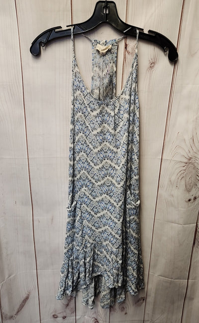 Lovestitch Women's Size M White & Blue Dress