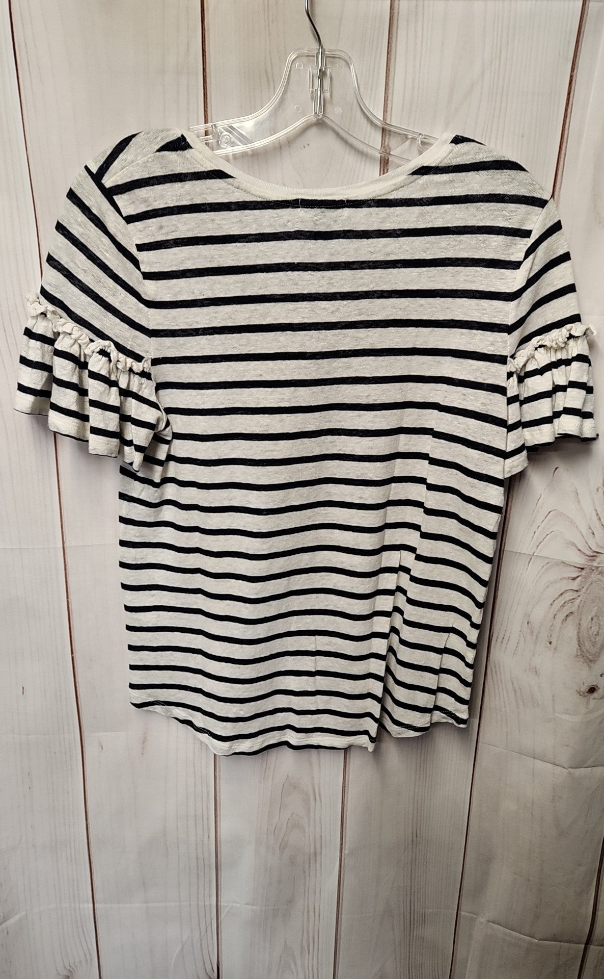 Chelsea 28 Women's Size S White & Navy Short Sleeve Top