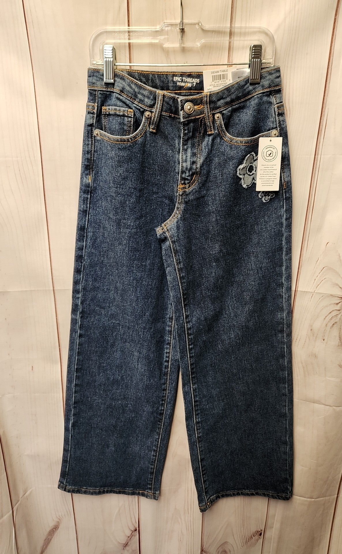 NWT Epic Threads Girl's Size 7 Blue Jeans Wide Leg