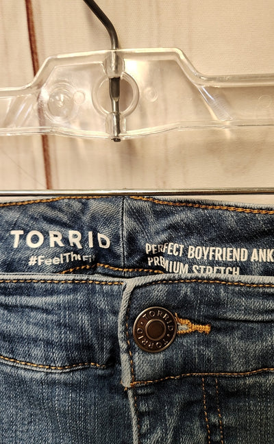 Torrid Women's Size 33 (15-16) Blue Jeans Perfect Boyfriend Ankle