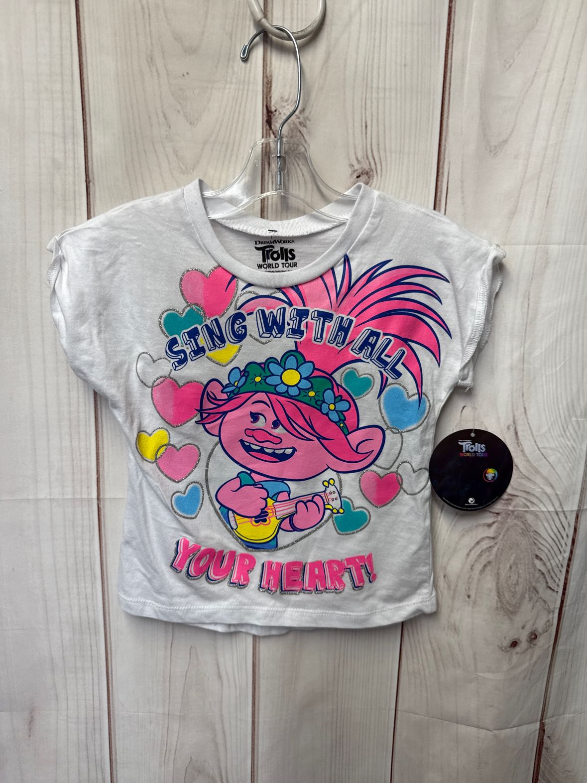 NWT Trolls Girl's Size 5/6 White Shirt