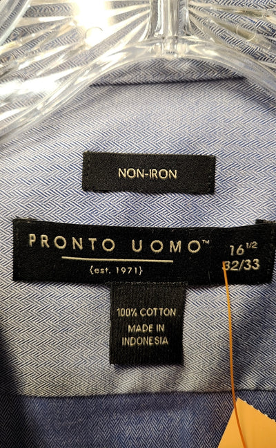 Pronto Uomo Men's Size L Blue Shirt
