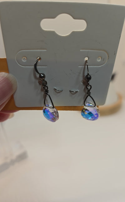 .925 Sterling Silver Rhinestone Earrings