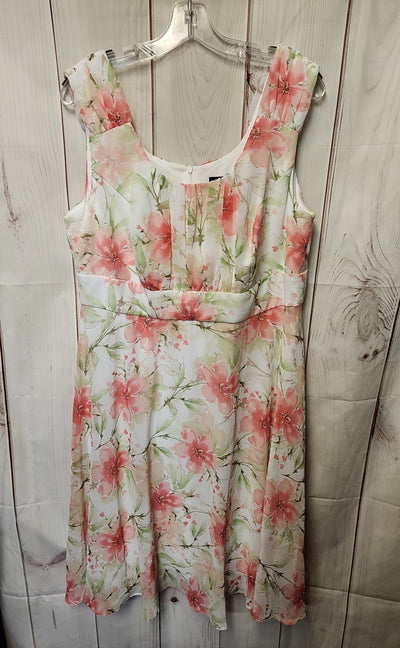Roz & Ali Women's Size 14 Pink & Green Floral Dress