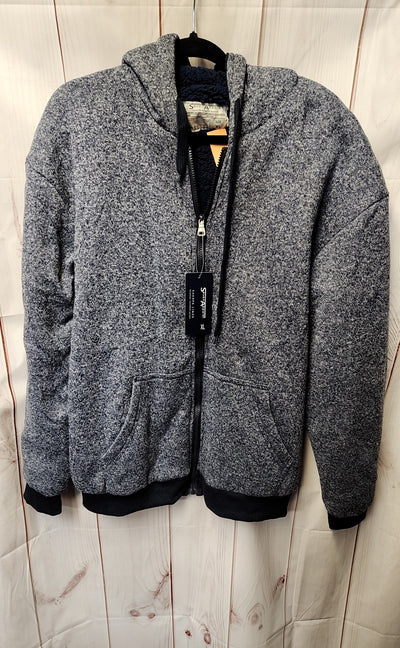 NWT Seven Apparel Men's Size XL Blue Full Zip Hooded Sweatshirt