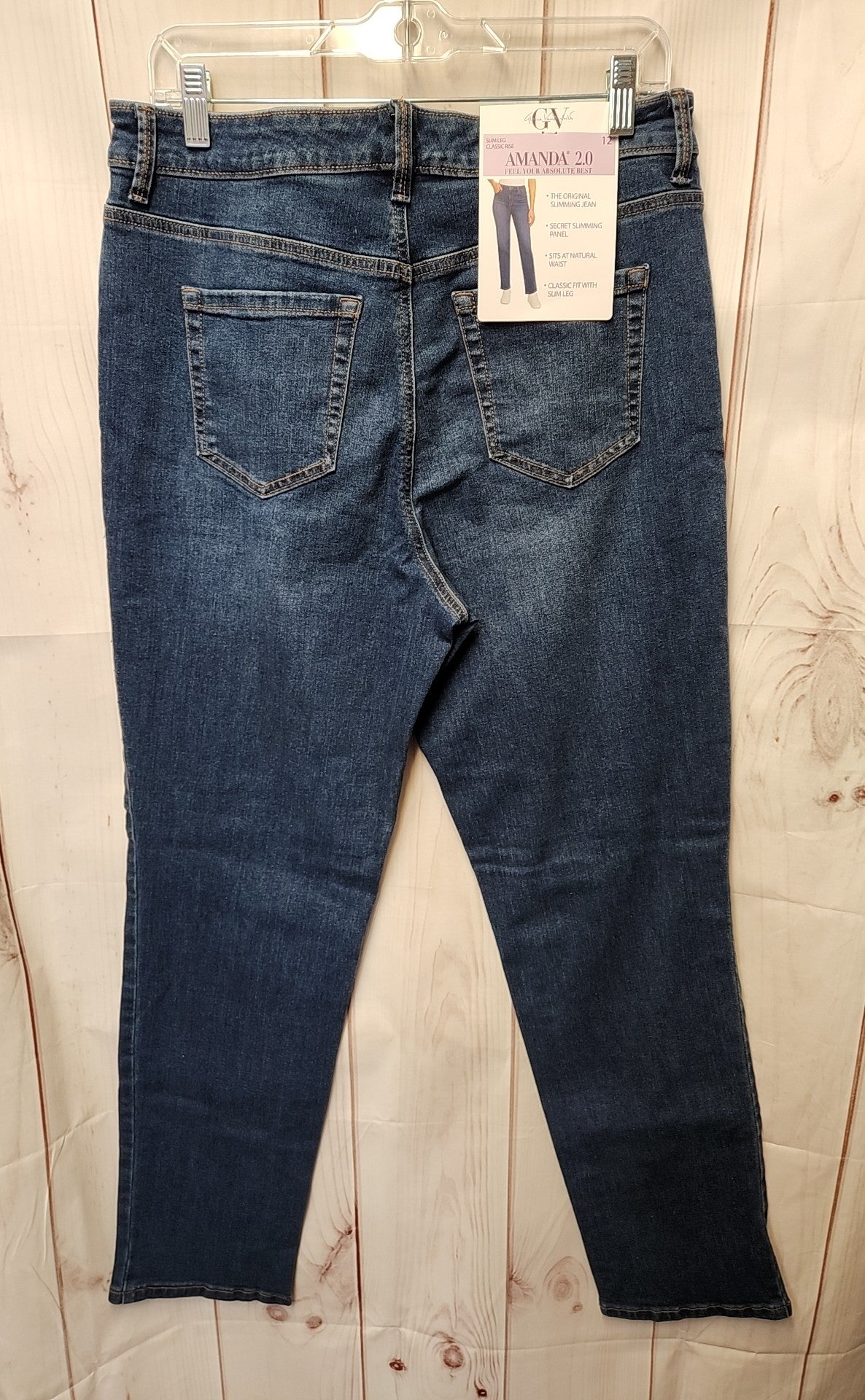 NWT Gloria Vanderbilt Women's Size 31 (11-12) Blue Jeans Amanda 2.0 Slim Leg