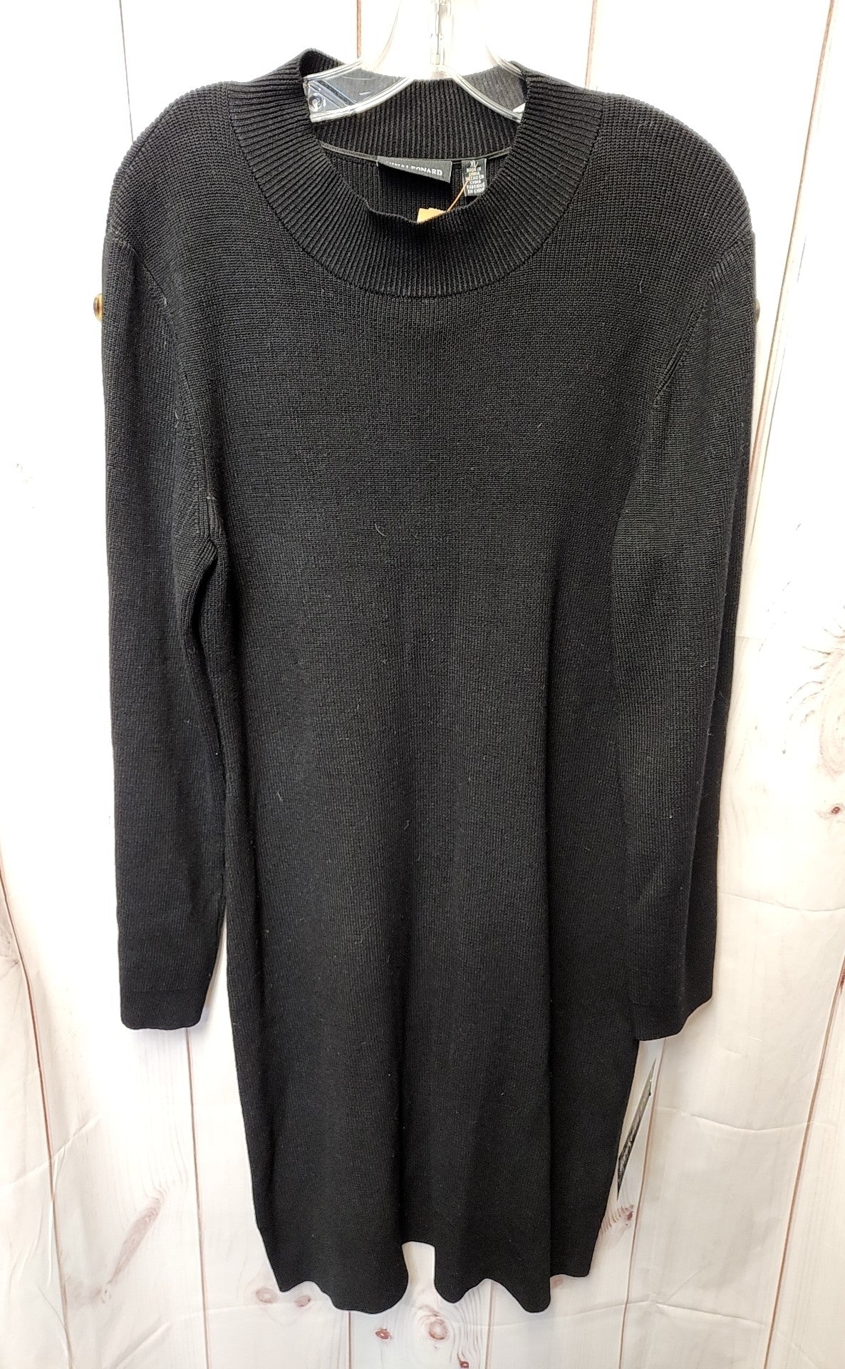 NWT Nina Leonard Women's Size XL Black Knit Dress