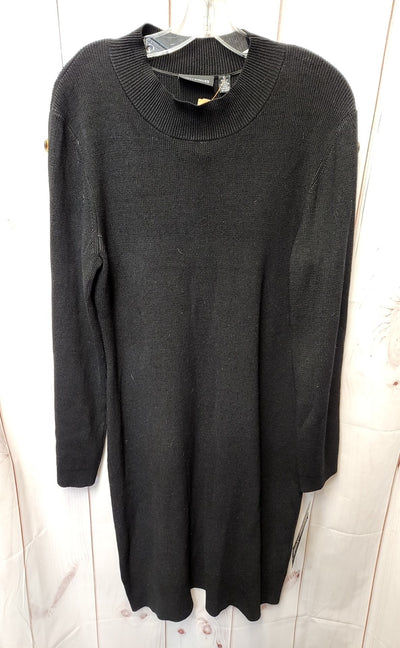 NWT Nina Leonard Women's Size XL Black Knit Dress