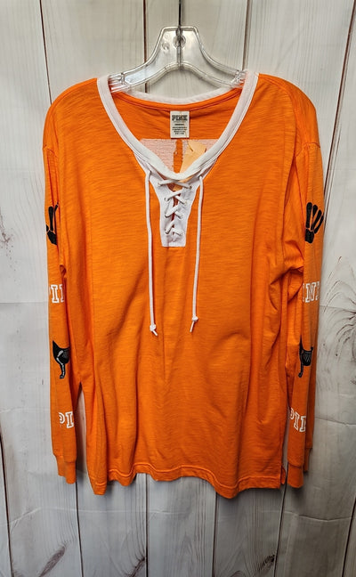 Pink Women's Size L Orange Long Sleeve Top